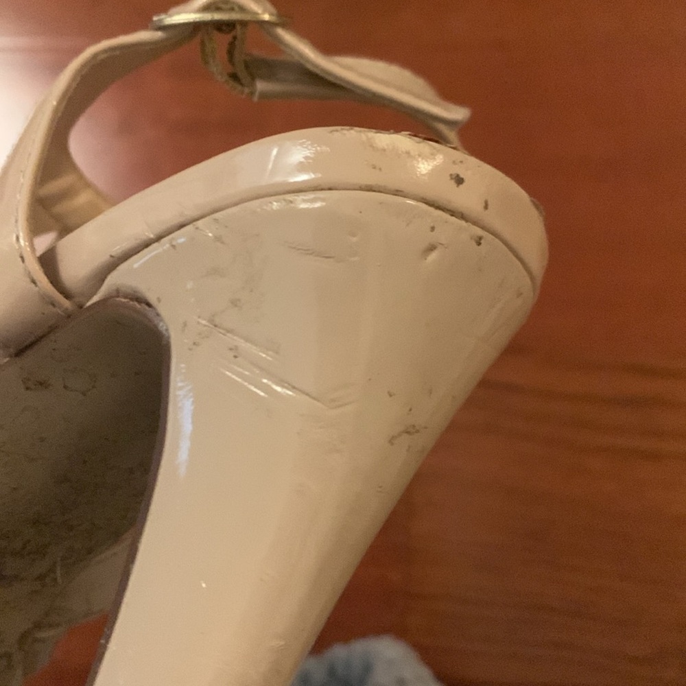 Touch Ups Four Inch Beige Platform Heels - Picture 8 of 10